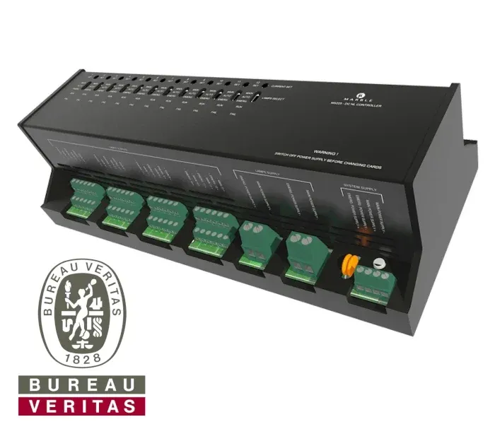 MS225 navigation light controller with green terminal blocks and Bureau Veritas certification mark