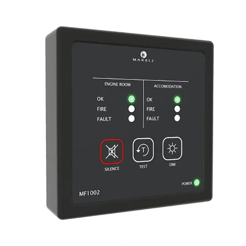 MF1002 brandalarmpaneel voor 2 zones: machinekamer en accommodatie