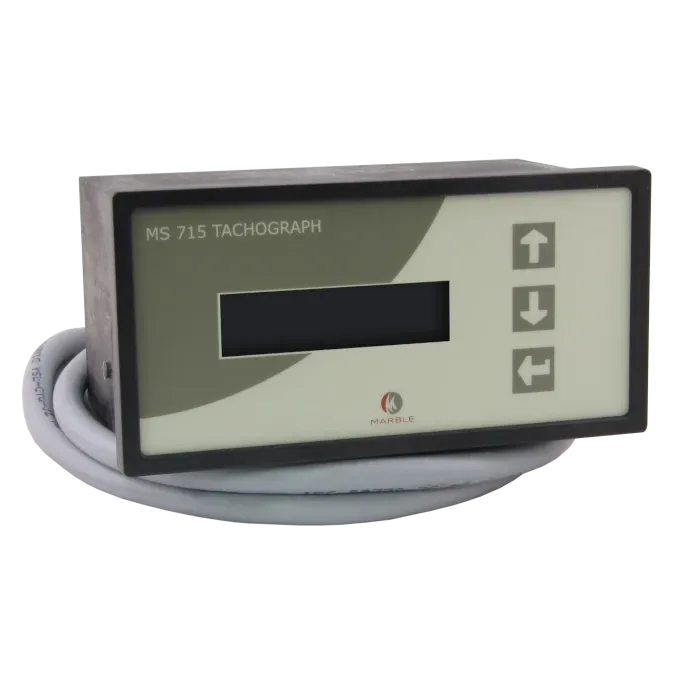 Earlier MS715 tachograph model with grey front panel and connection cable
